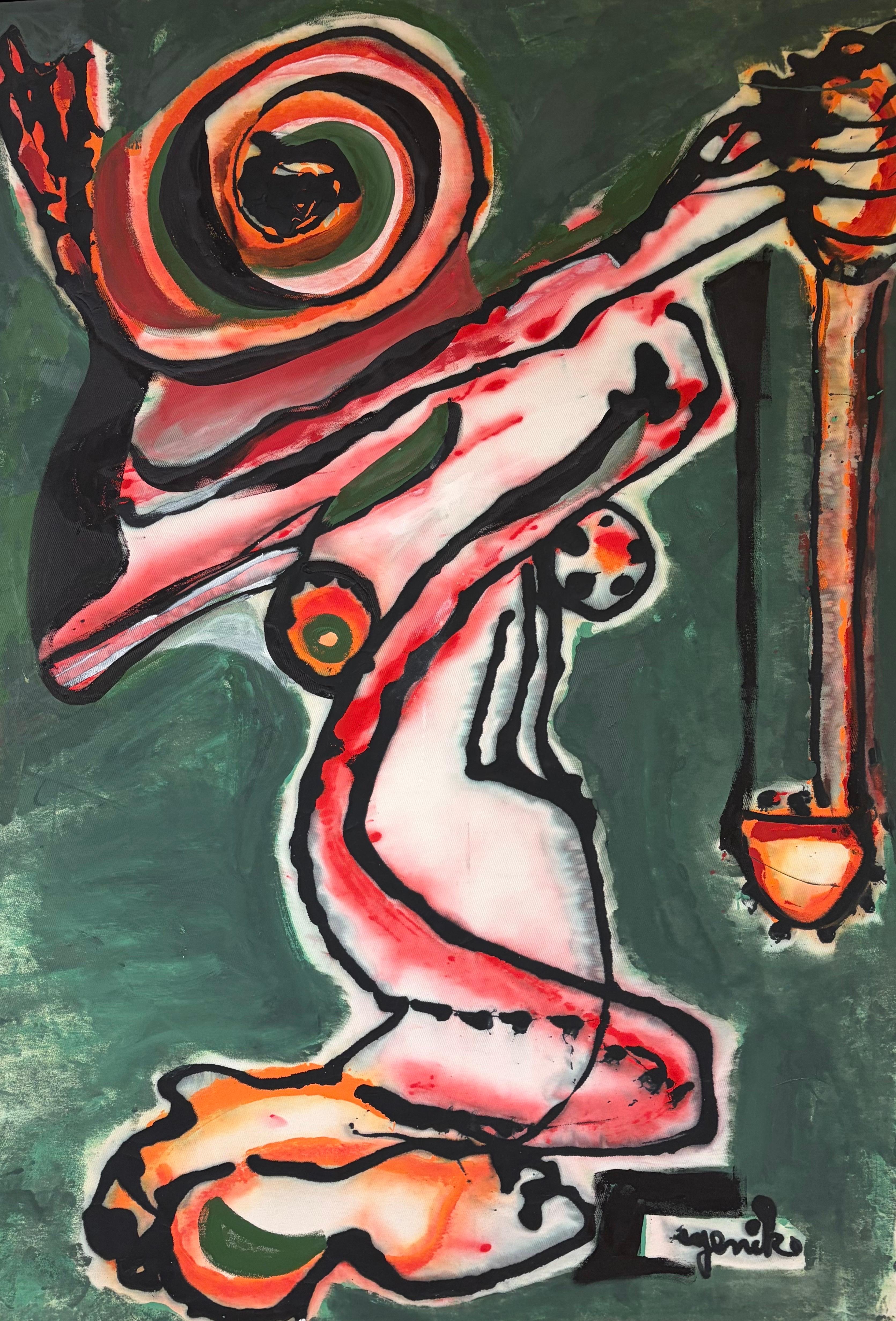 Untitled Abstract Figure Painting, Acrylic on Canvas, Modern, by Jenik Cook
