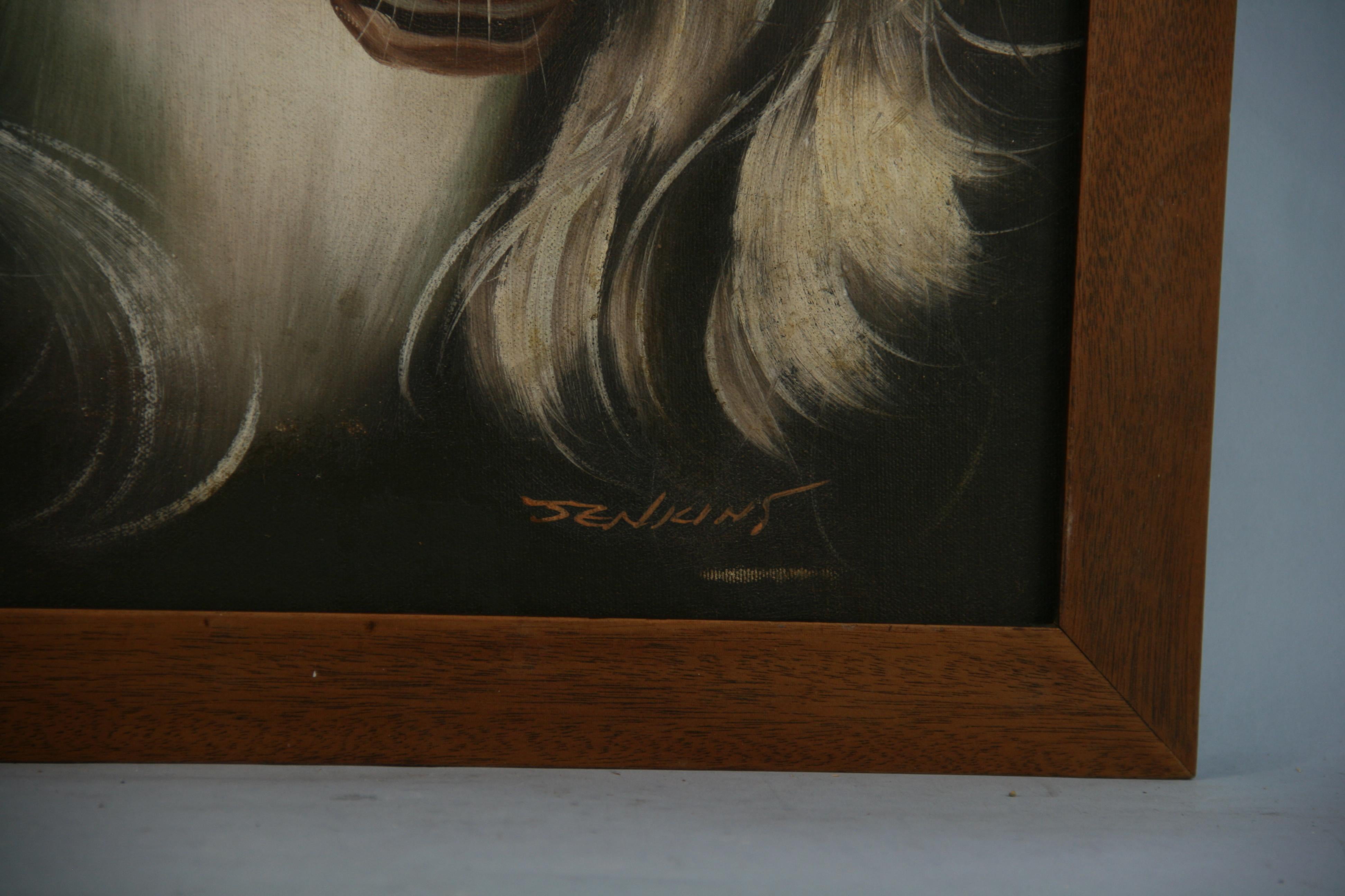 Vintage White Stallion Equestrian Oil Painting (peinture à l'huile) en vente 4