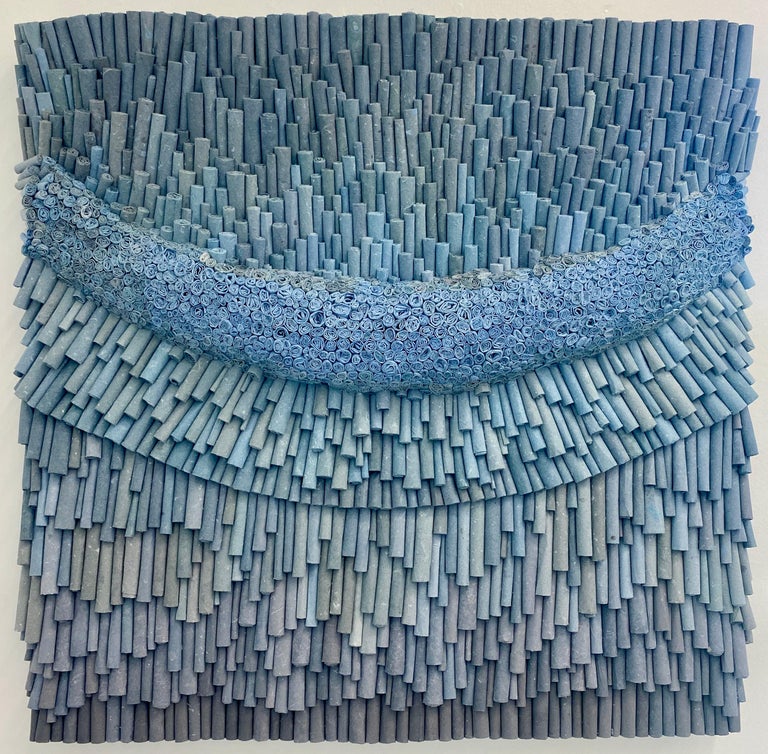 Jenn Hassin - Denim, Contemporary Rolled Paper Painting, Abstract ...