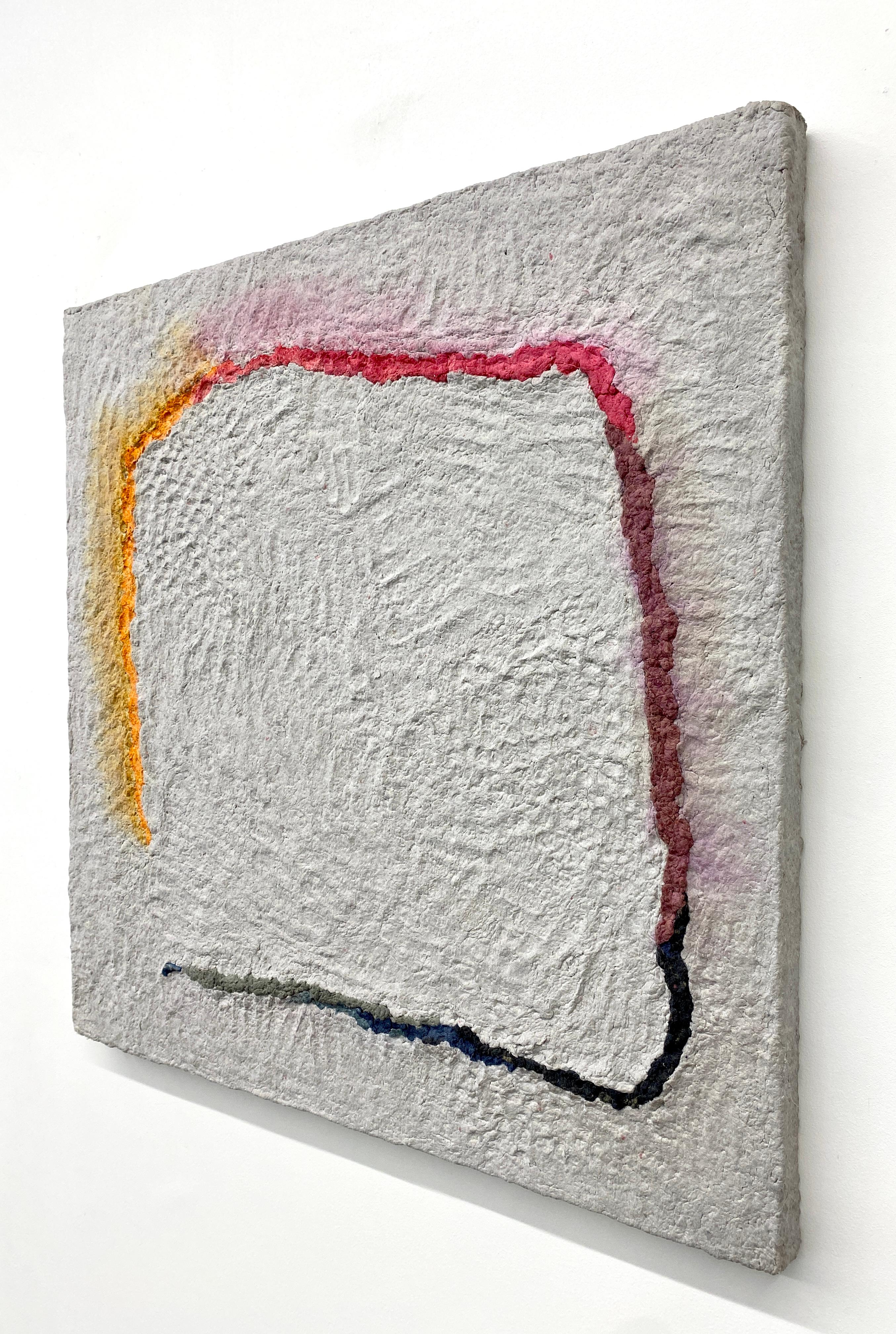 Rainbow Snake, Contemporary Pulped Clothing Painting, Abstract, Minimalism - Contemporain Sculpture par Jenn Hassin