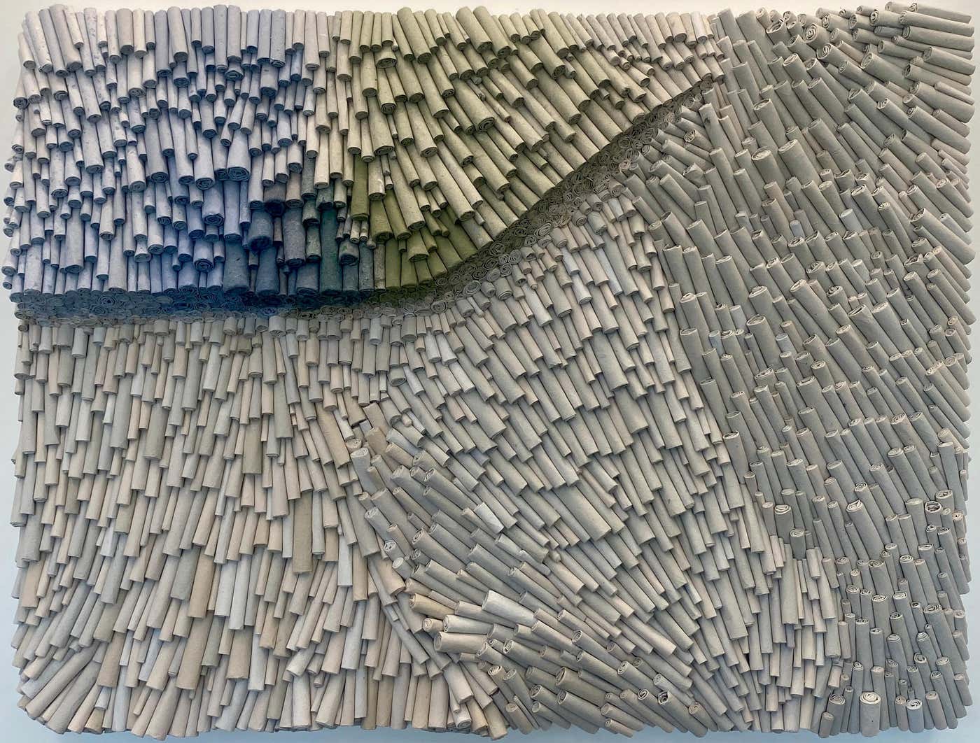 Jenn Hassin - Steadfast, Contemporary Rolled Paper Painting, Abstract ...