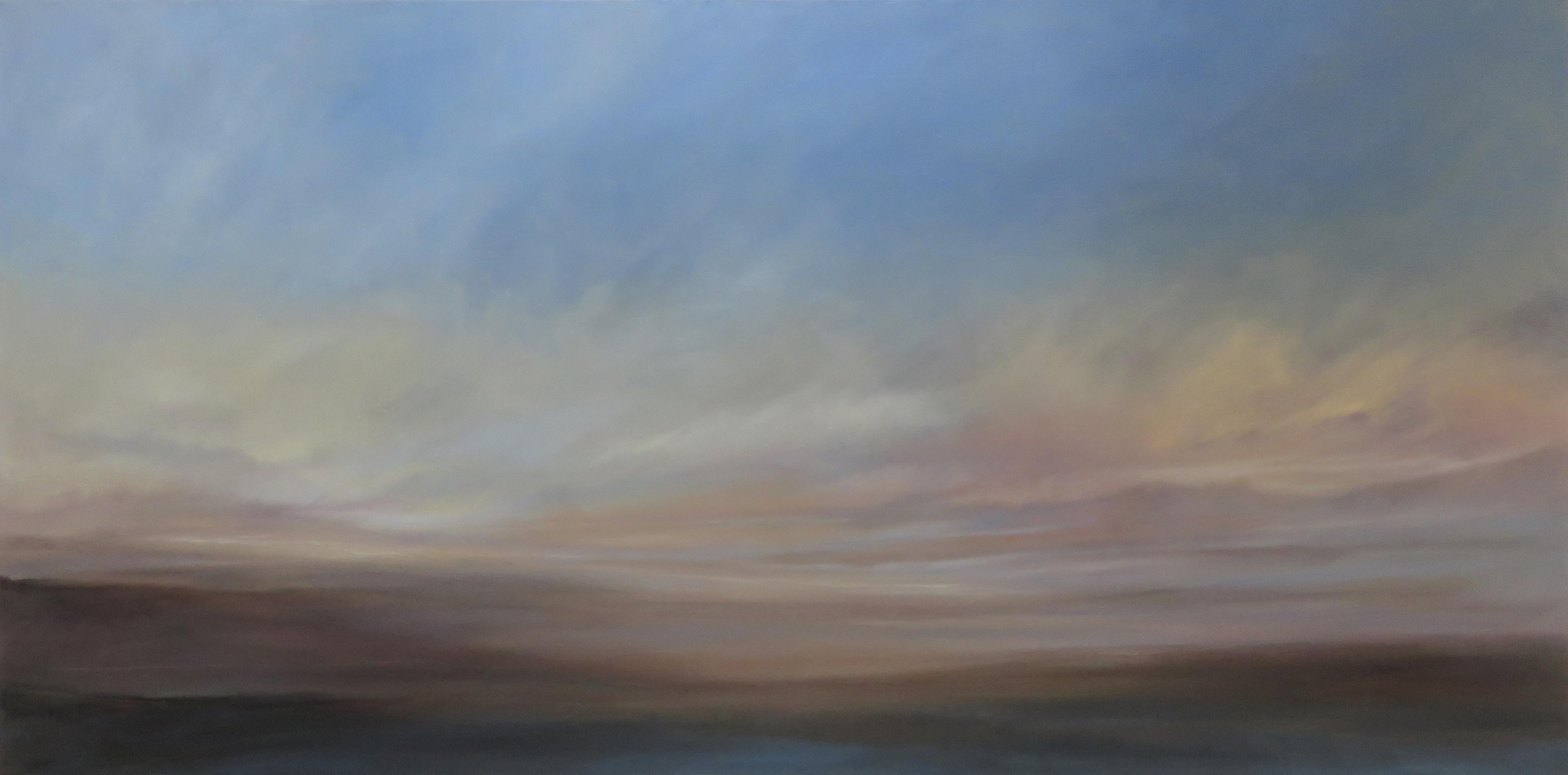 Landscape Painting di Jenn Williamson - Accanto ad acque tranquille, pittura ad olio astratta