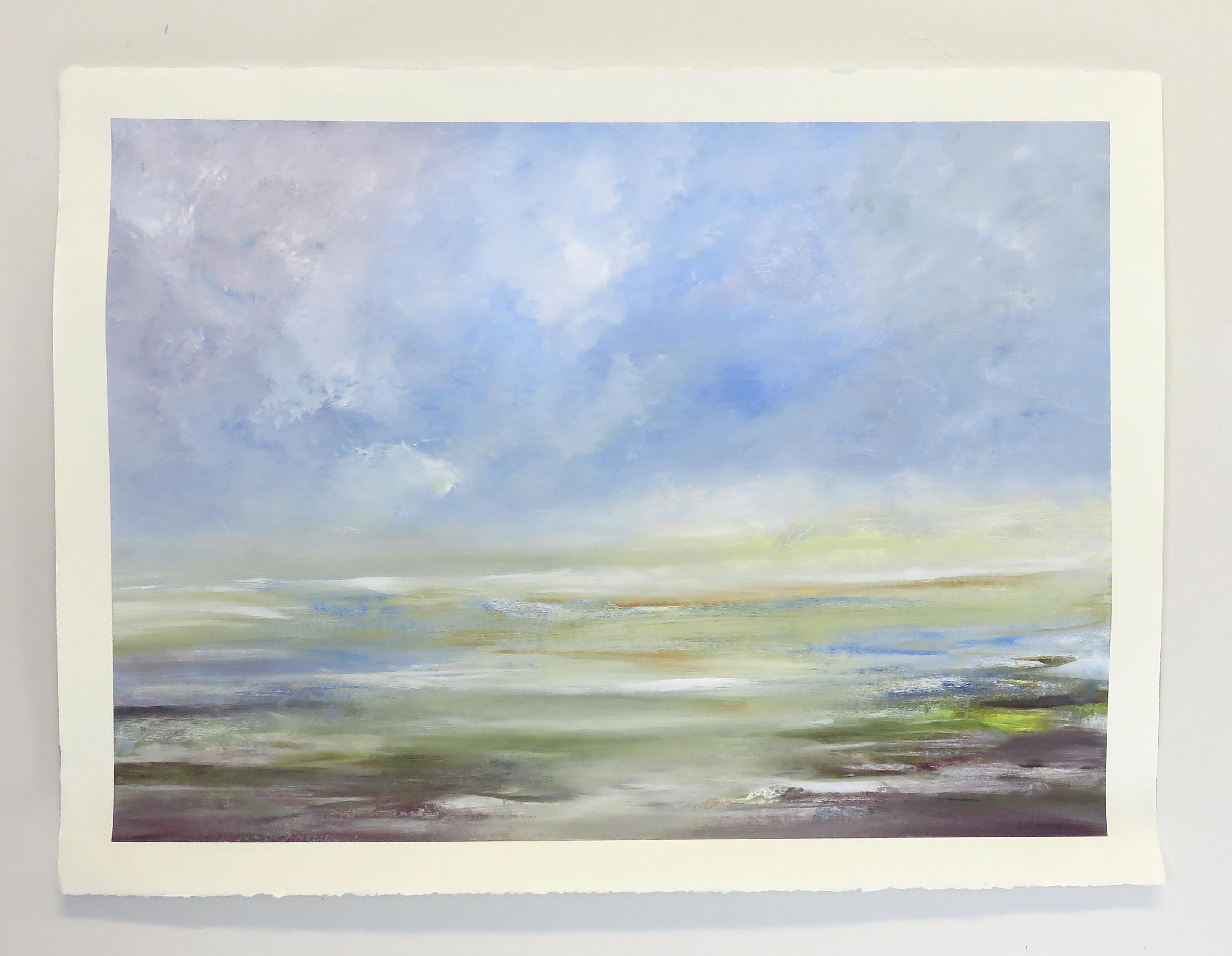 Sulla spiaggia, Pittura astratta - Painting Astratto di Jenn Williamson