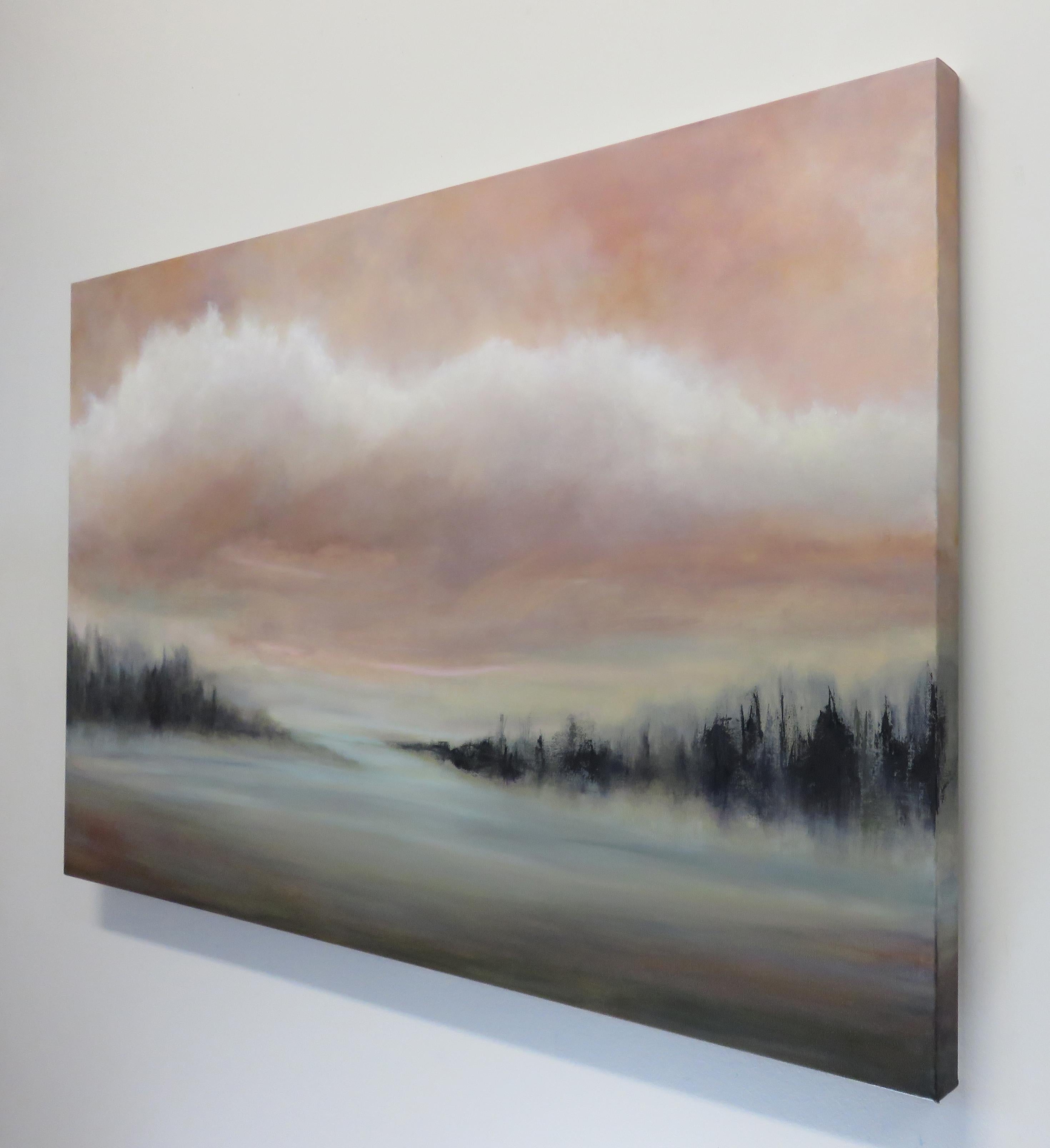 <p>Artist Comments<br>A dramatic view of a harbor stretches out into a soft abstractual landscape formation. Living in the Fraser Valley, artist Jenn Williamson looks forward to the wondrous sight this painting evokes memories of. She reimagines the