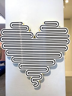 Unraveling Heart (Yellow) 2021_Jenna Krypell, Wall Sculpture-MDF, Resin, Enamel