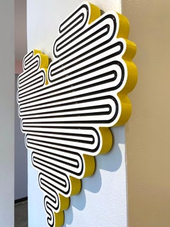 Unraveling Heart (Yellow) 2021_Jenna Krypell, Wall Sculpture-MDF, Resin, Enamel