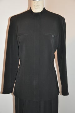 Jenne Maac Black Wool Gabardine Pantsuit