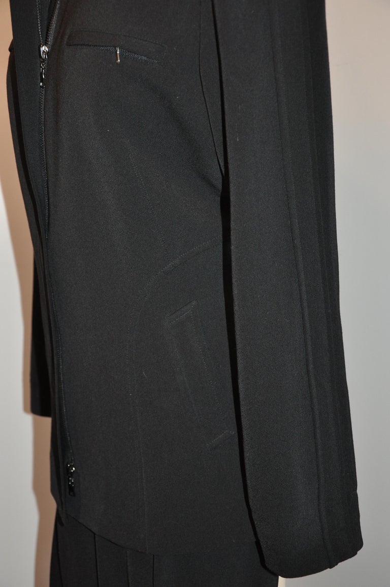 Jenne Maac Black Wool Gabardine Pantsuit For Sale at 1stDibs
