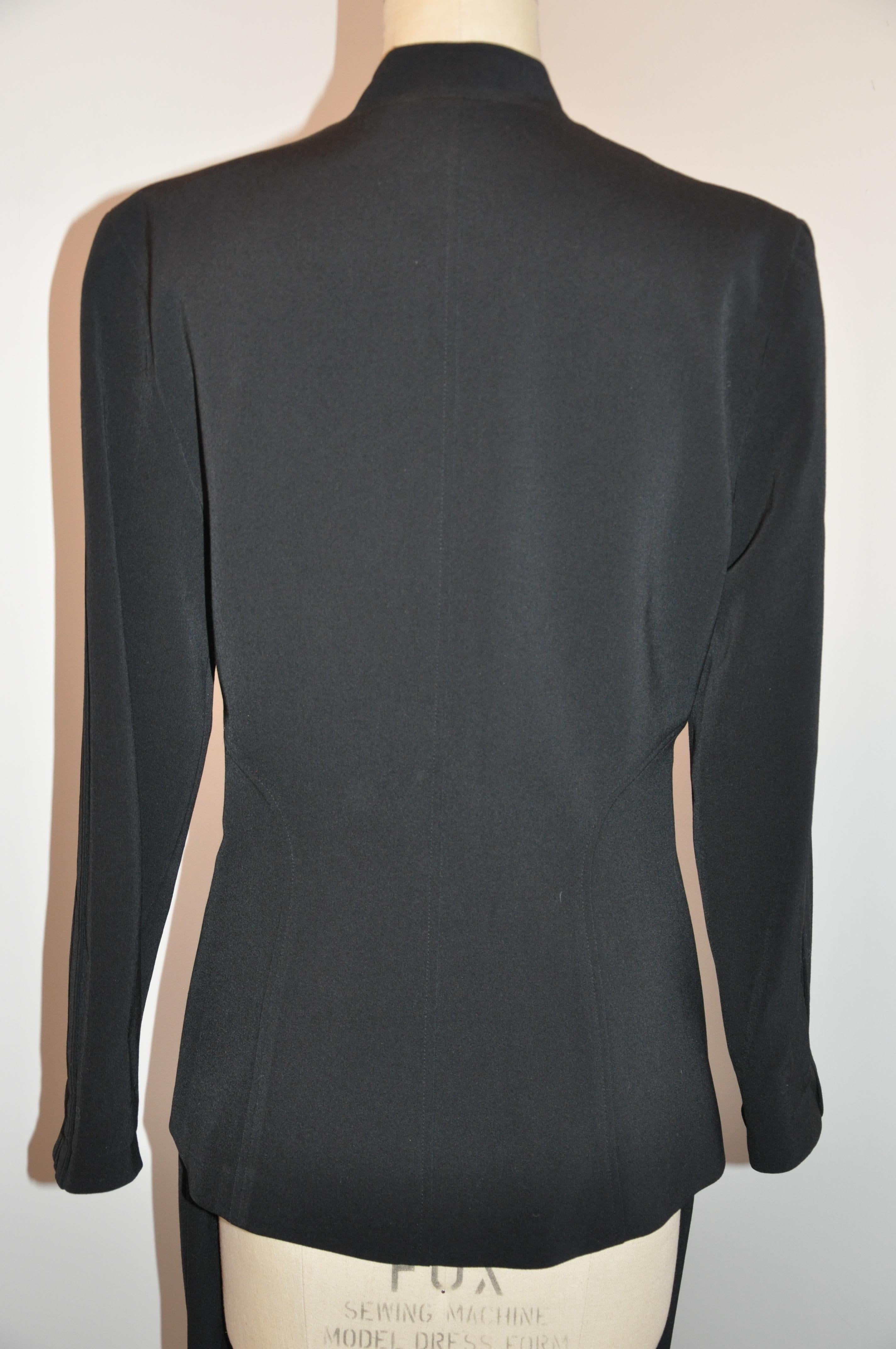 Jenne Maac Black Wool Gabardine Pantsuit  In Good Condition For Sale In New York, NY