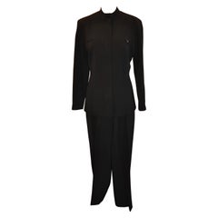 Jenne Maac Black Wool Gabardine Pantsuit