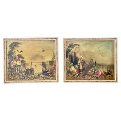 Antique Jennens and Bettridge 19th Century Paintings, a Pair
