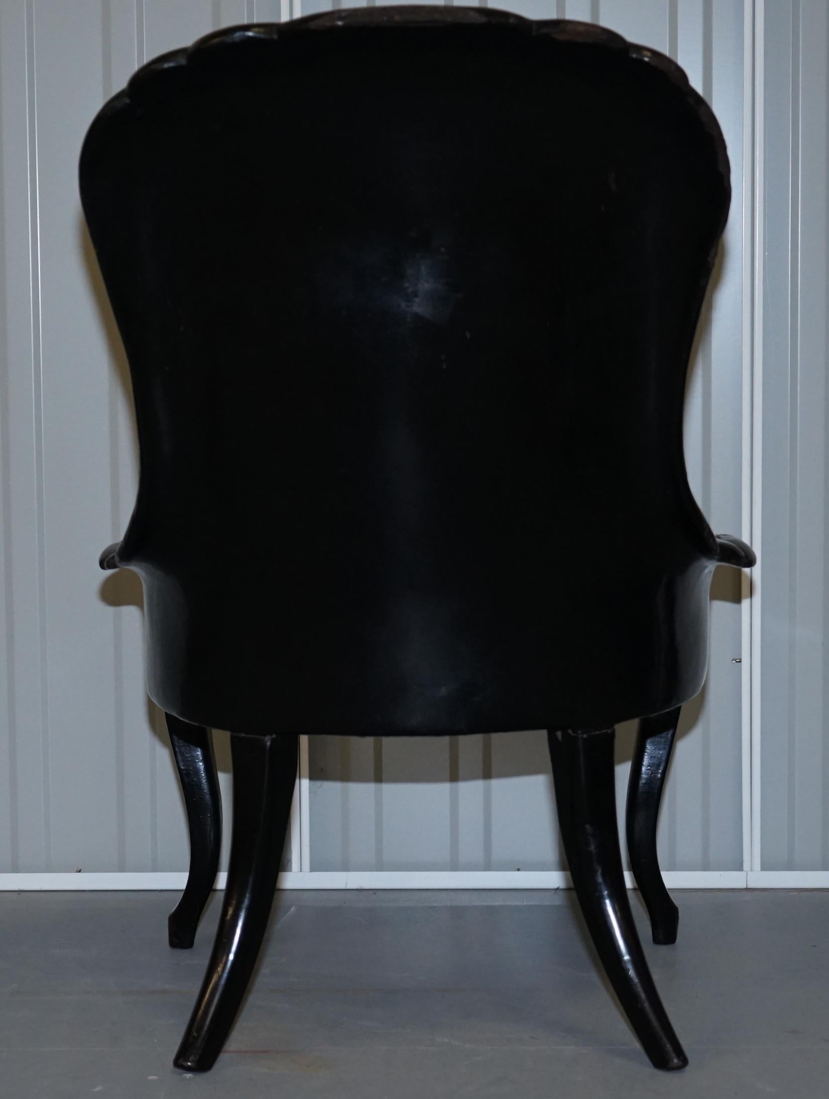 Paper Jennens & Bettridge Brimm Parcel Gilt Papier Mâché Mother of Pearl Birds Chair