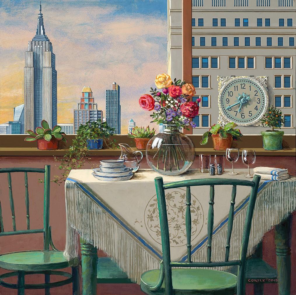 Cena alle otto - Painting di Jenness Cortez