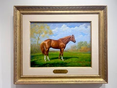 Jenness Cortez, "Secretariat come stallone, fattoria Claiborne", pittura ad olio equina