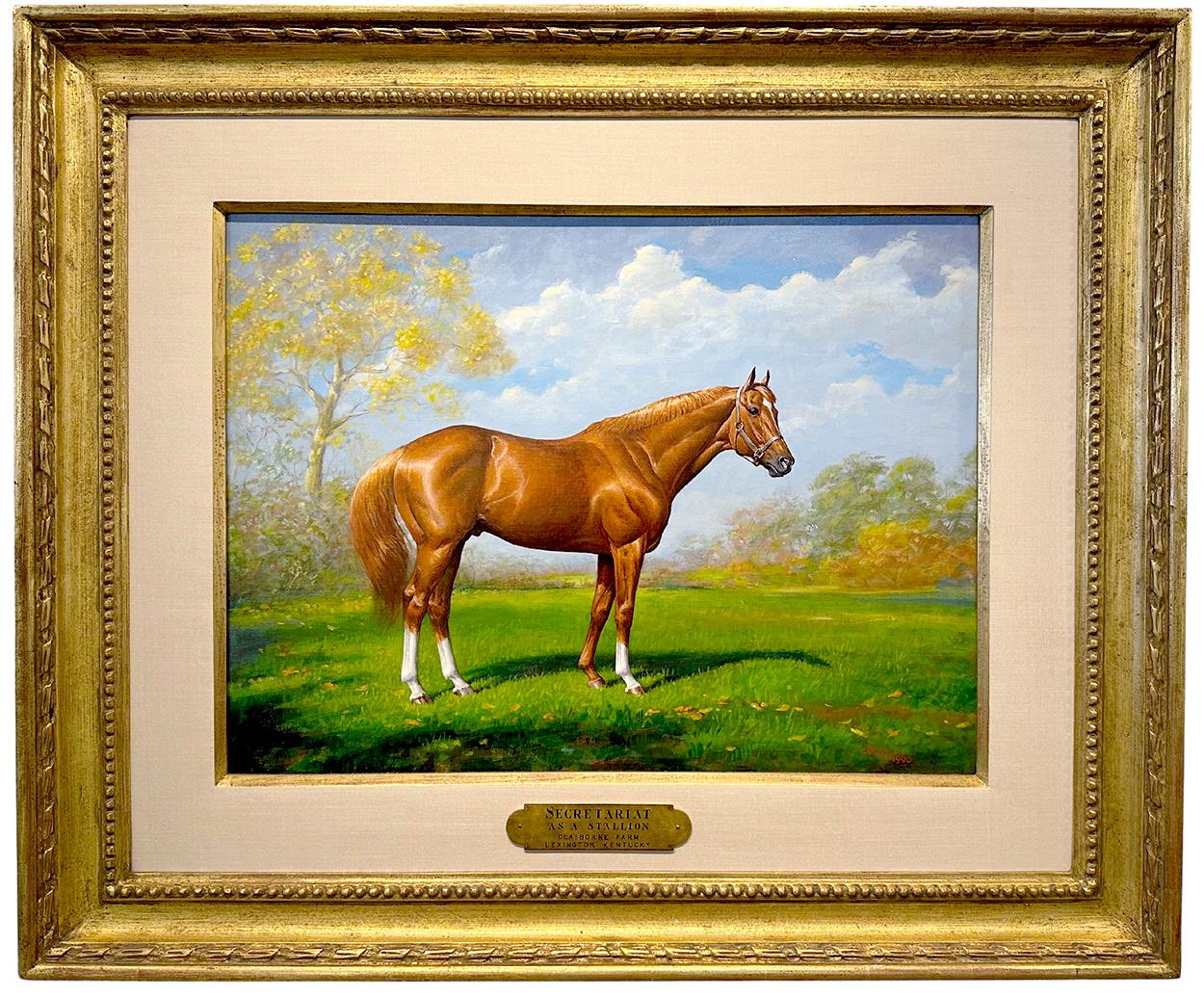 Jenness Cortez, "Secretariat como semental, Granja Claiborne", Pintura al óleo equina