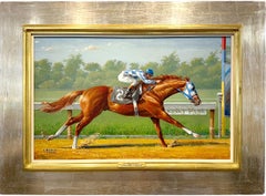 Jenness Cortez, "Secretariat, vincendo il Belmont a 31 lunghezze", olio originale