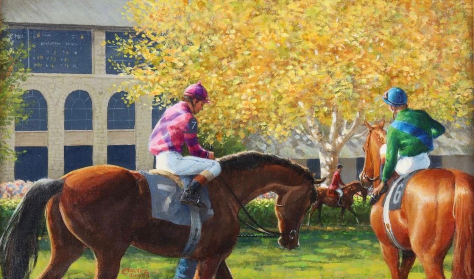 Il giorno della gara - Painting Realismo americano di Jenness Cortez