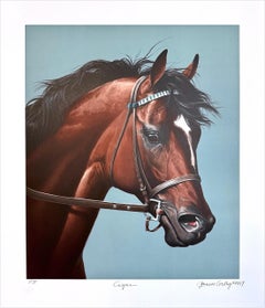 CIGAR Champion Horse Portrait Signed Lithograph Equine Art, Horse Racing History