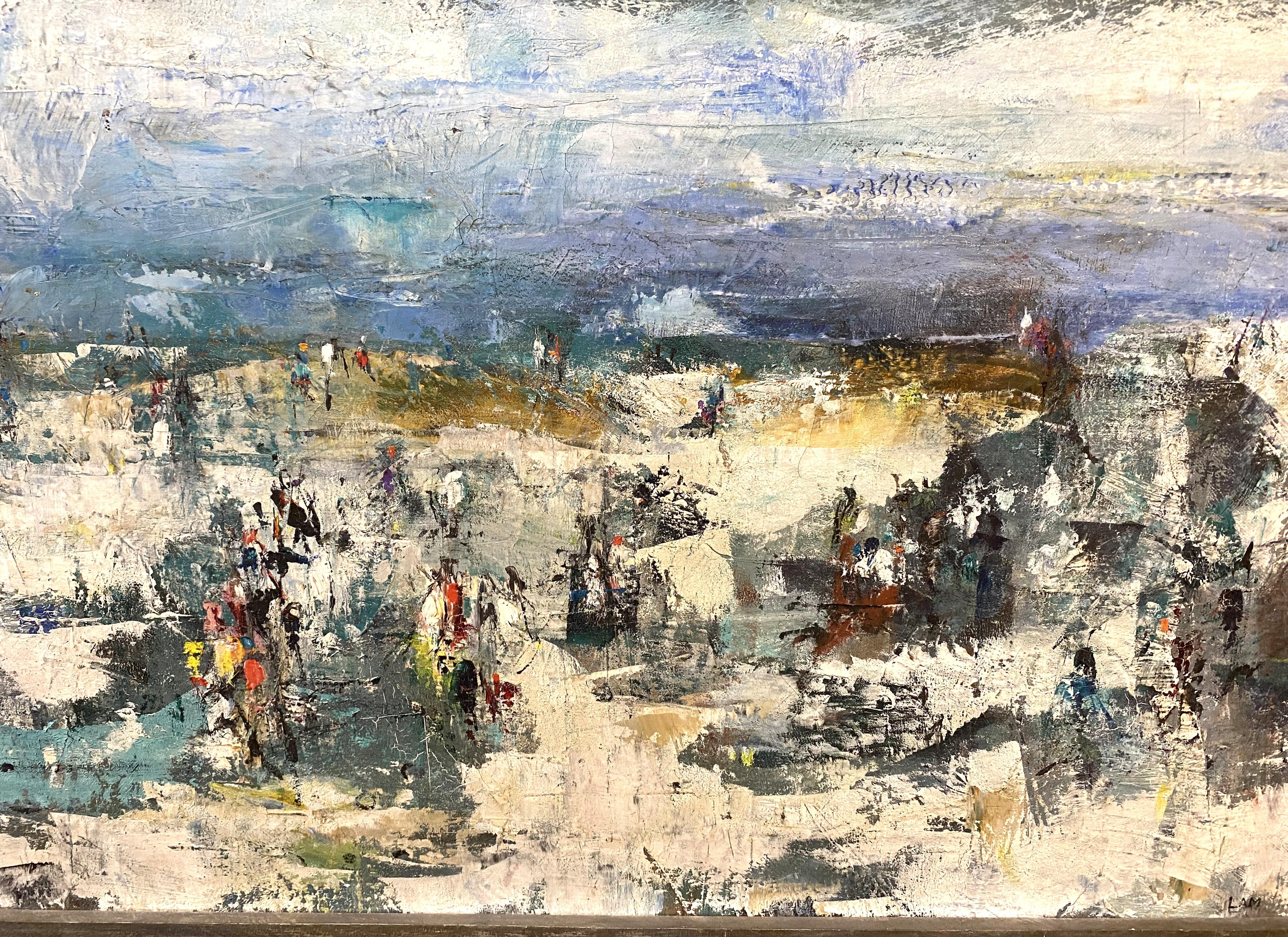 Scena di spiaggia impressionista moderna in vendita 1