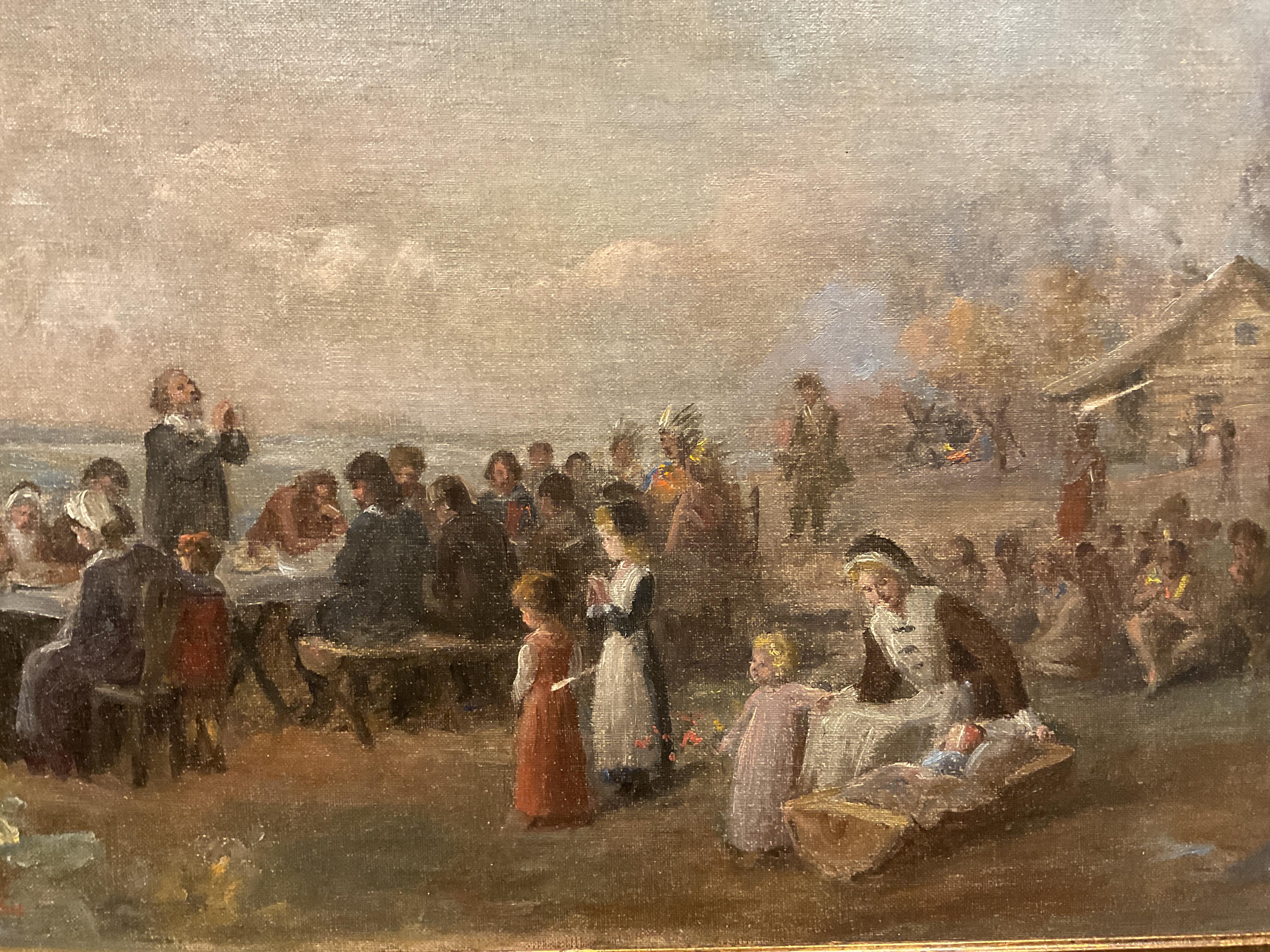 the first thanksgiving at plymouth painting