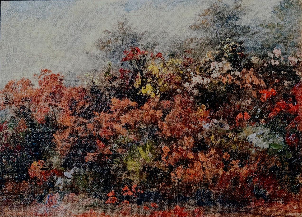 "Boceto en color, jardín de Shakespeare" Jennie Brownscombe, hacia 1890 Impresionismo