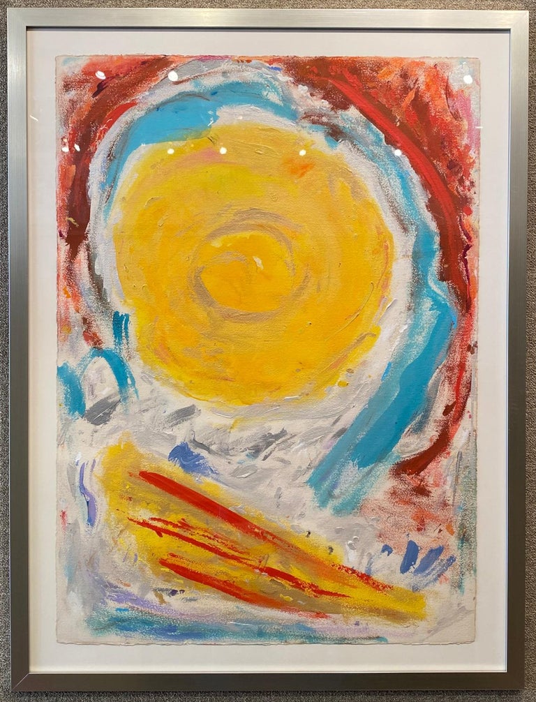 Jennie Haddad Abstract Painting - "EYE OF THE STORM" 50s 60s ABSTRACT STUDENT OF HANS HOFFMAN MID CENTURY MODERN 