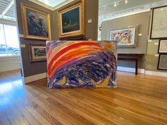 "SUNRISE "  LATE 1950s ABSTRACT STUDENT OF HANS HOFFMAN MID CENTURY MODERN 48X70