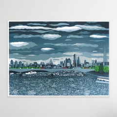 Tormenta pasajera (Puente de Waterloo), Impresión en edición limitada, Paisaje urbano, Londres
