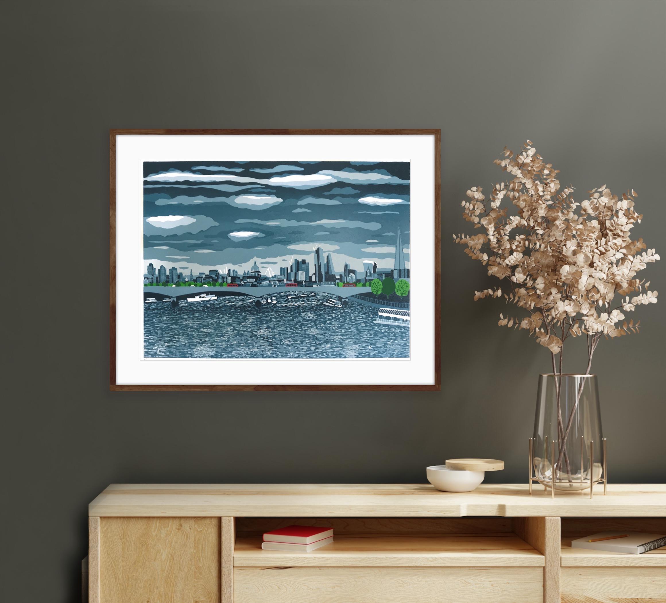 Passing Storm (Waterloo Bridge), Limited edition print, Cityscape, London For Sale 1