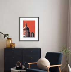 Catedral de San Pablo con Barbican ( naranja), Impresión en edición limitada, Londres