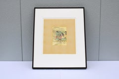 Jennifer Bain opera d'arte astratta monotipo unica nel suo genere, firmata e incorniciata, 2006