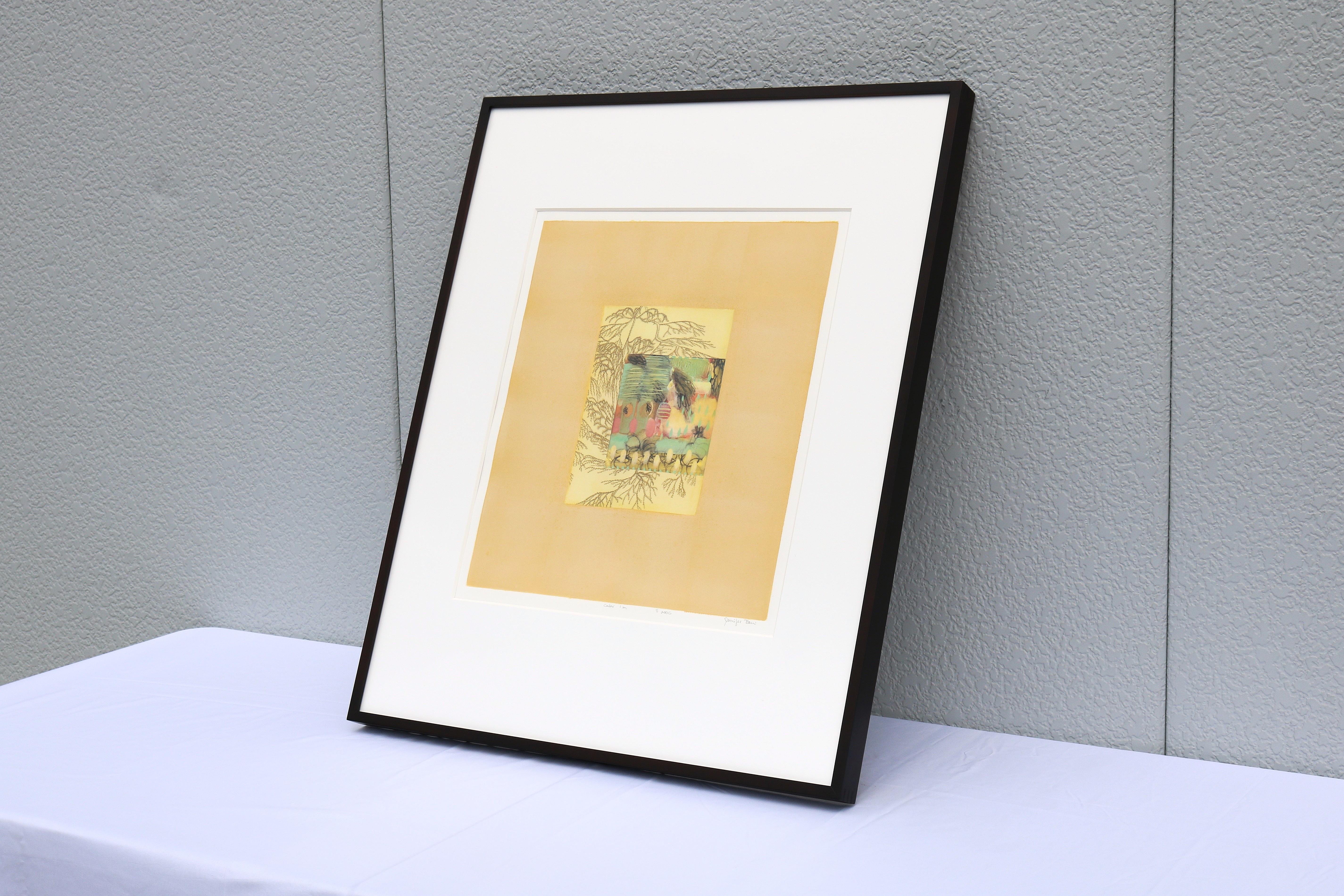 Jennifer Bain Abstrakte Monotypie Kunstwerk One-of-a-Kind, signiert und gerahmt, 2006 (amerikanisch) im Angebot