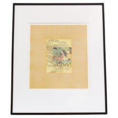 Jennifer Bain Monotype abstrait, œuvre d'art unique, signée et encadrée, 2006