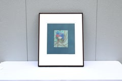 Jennifer Bain Botanical Abstract Monotype Painting One-of-a-Kind, Signed, Framed