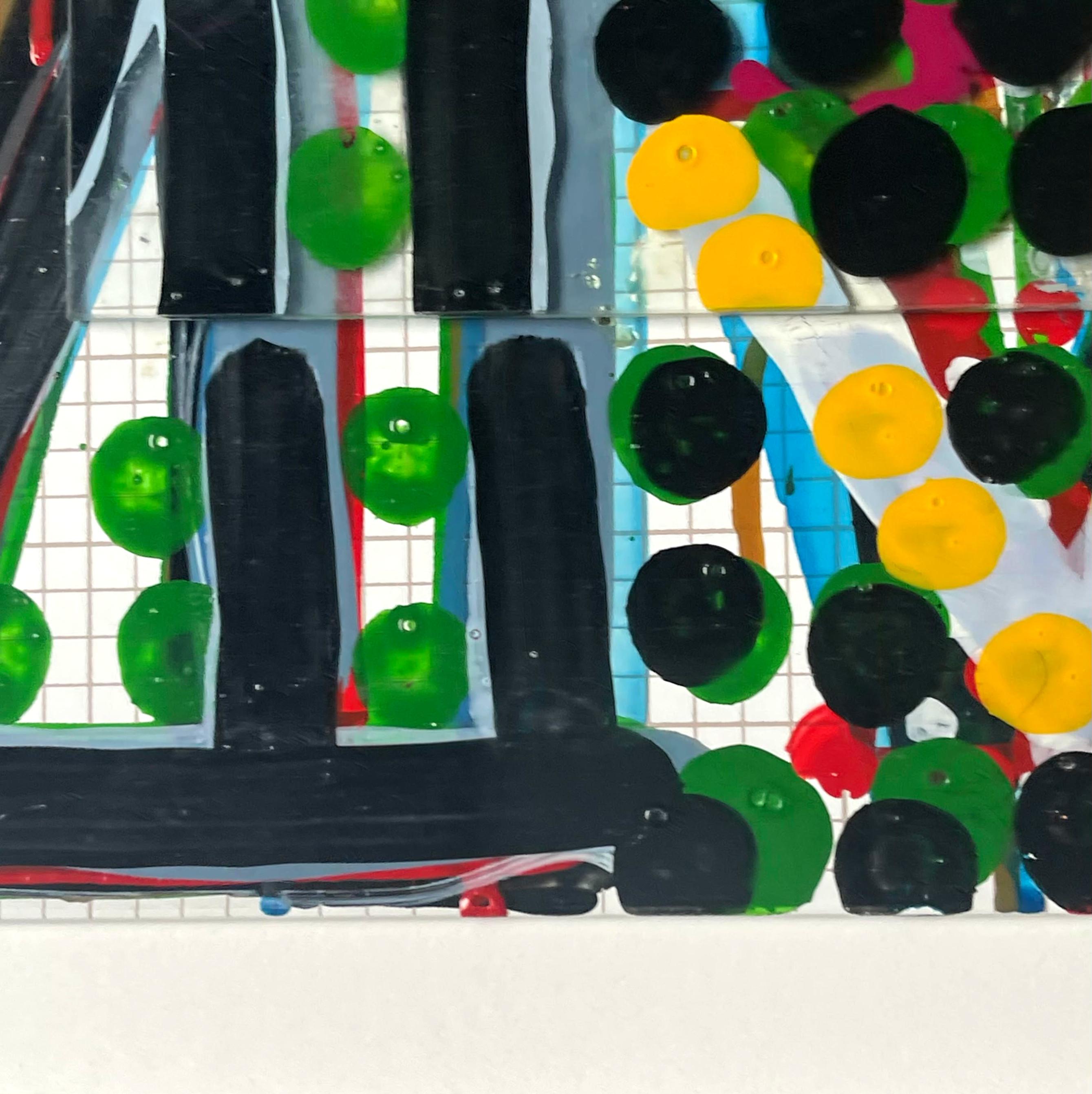 Jennifer Losch Bartlett
#Nr. 7 (Glashäuser), 2000
Gemischte Medien: 3D Sculpted plate glass over silkscreen grid on baked enamel and steel plate, untergebracht in einem Kastenrahmen
Rückseitig signiert 