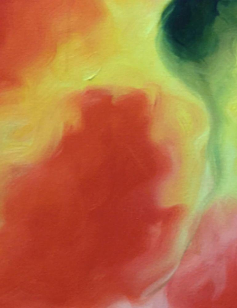 True Love Story: Eine wahre Liebesgeschichte (Orange), Abstract Painting, von Jennifer Bauser