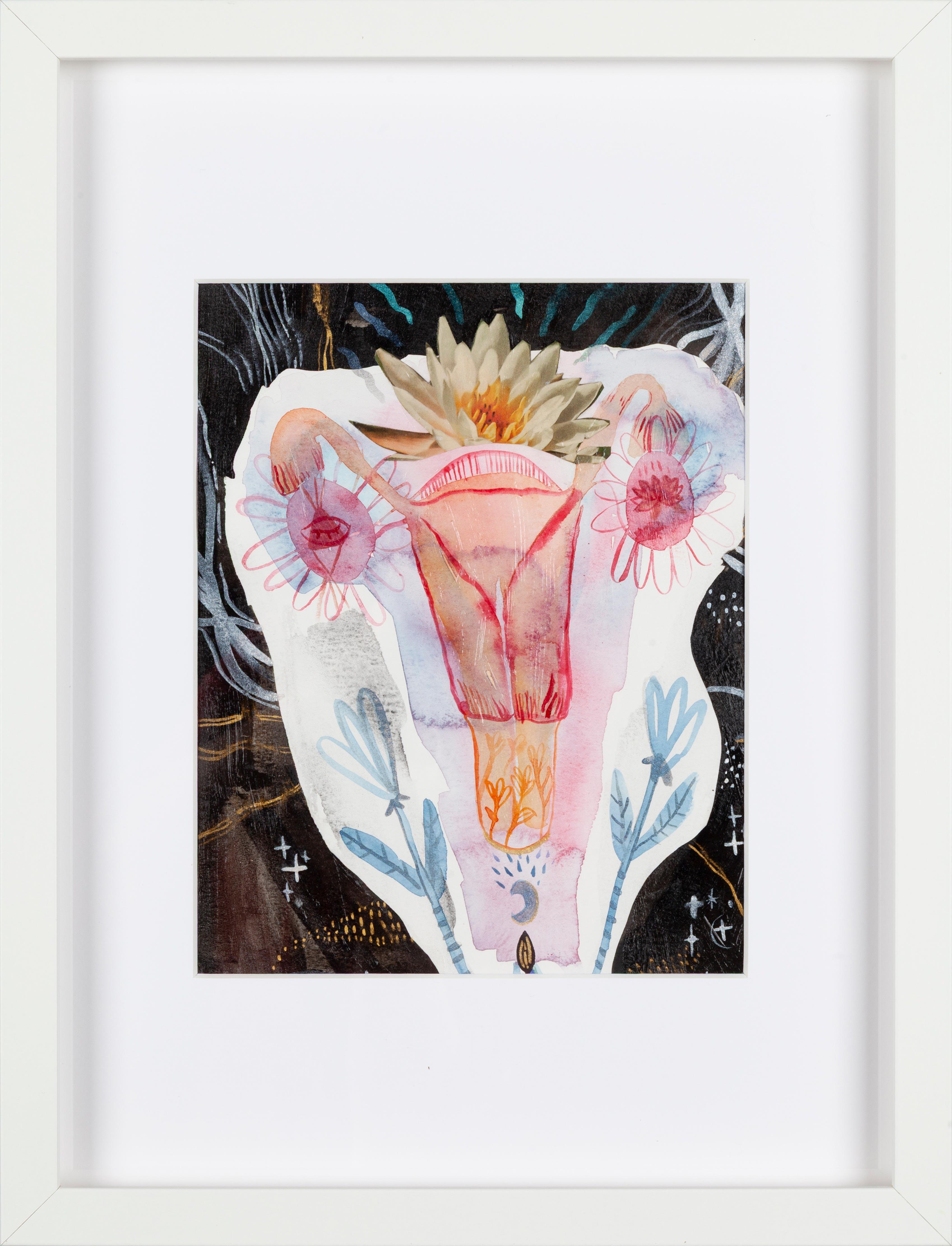 In der kosmischen Gebärmutter ist alles möglich – Mixed Media Art von Jennifer Belair Sakarian
