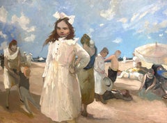 "Seaside in France" girl on the beach, family time, ocean, sky, kids