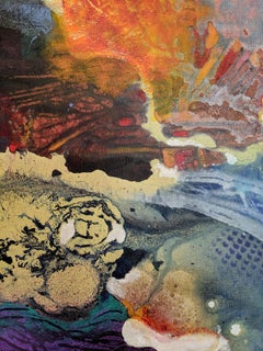 Dreams without Pictures - Stunning Abstract Painting in Blue, Orange + Purple