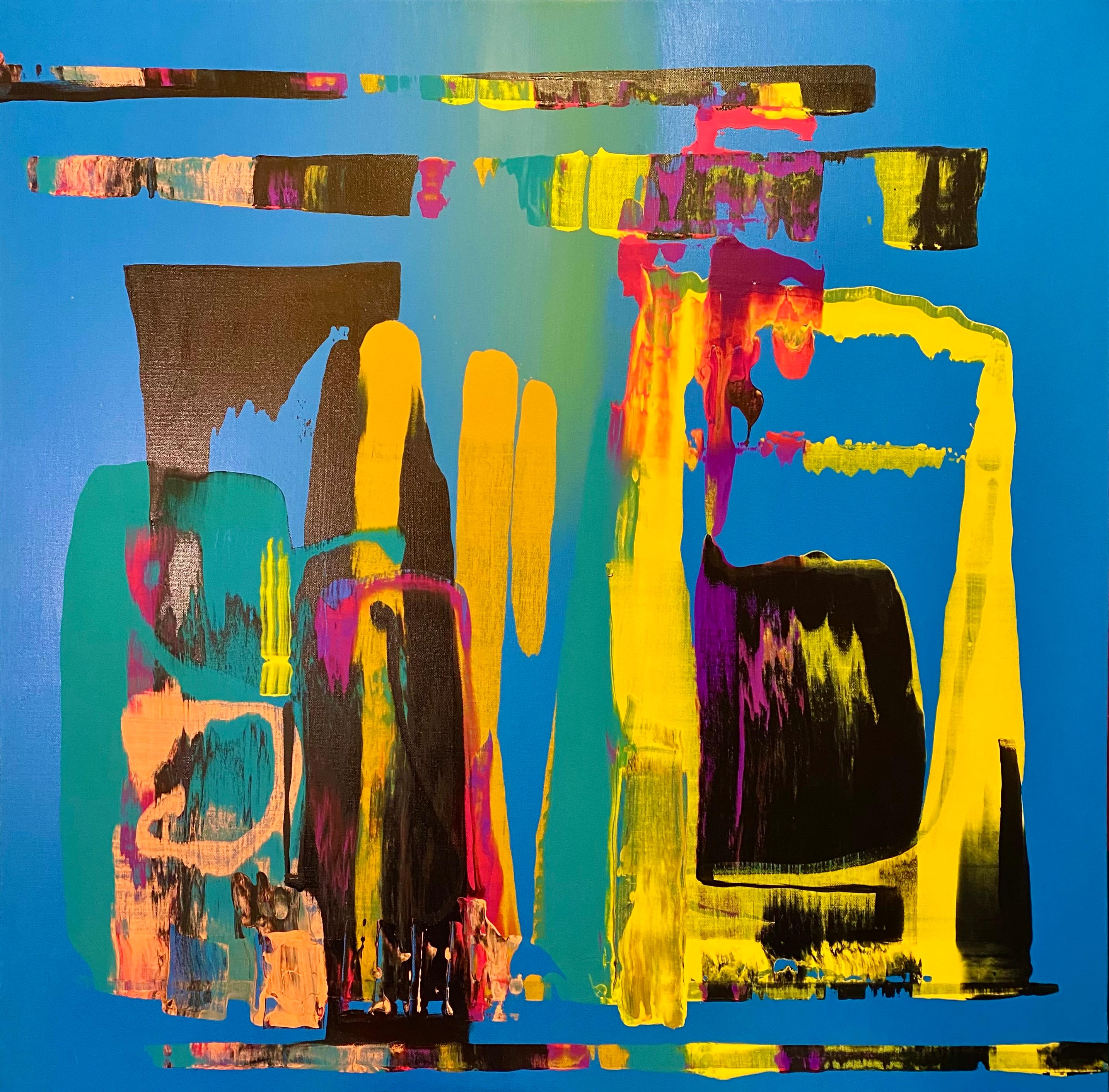 "Blue Dragon" is an original, handmade mixed media painting, by Jennifer Bobola, that presents colorful abstract expressionism.

Artist Statement:
Let’s be honest, understanding abstract art can seem like an art unto itself, a thing requiring a