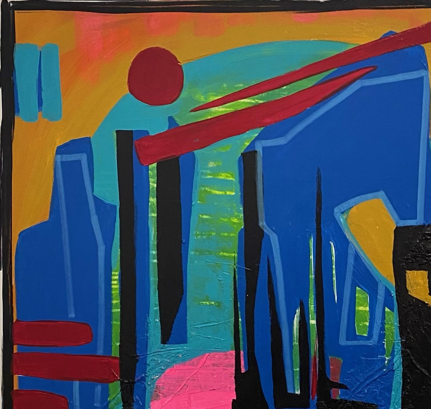 „City Edge“ (2022) von Jennifer Bobola, Abstraktes Gemälde in Mischtechnik im Angebot 1
