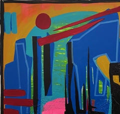 "City Edge" (2022) by Jennifer Bobola, Mixed Media Abstract Painting