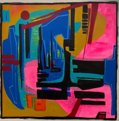 "City Edge" (2022) by Jennifer Bobola, Mixed Media Abstract Painting
