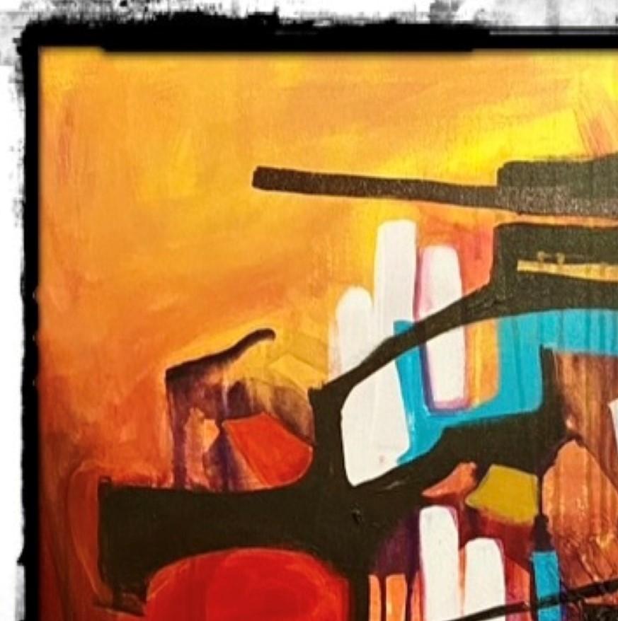 „Early Morning“ (2022) von Jennifer Bobola, Abstraktes Gemälde in Mischtechnik im Angebot 1