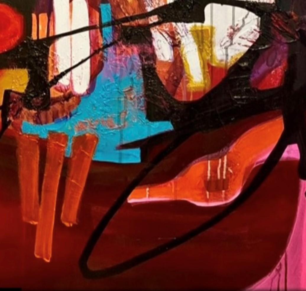 „Early Morning“ (2022) von Jennifer Bobola, Abstraktes Gemälde in Mischtechnik im Angebot 3