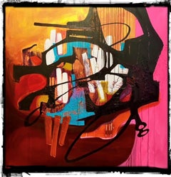 "Early Morning" (2022) di Jennifer Bobola, pittura astratta a tecnica mista
