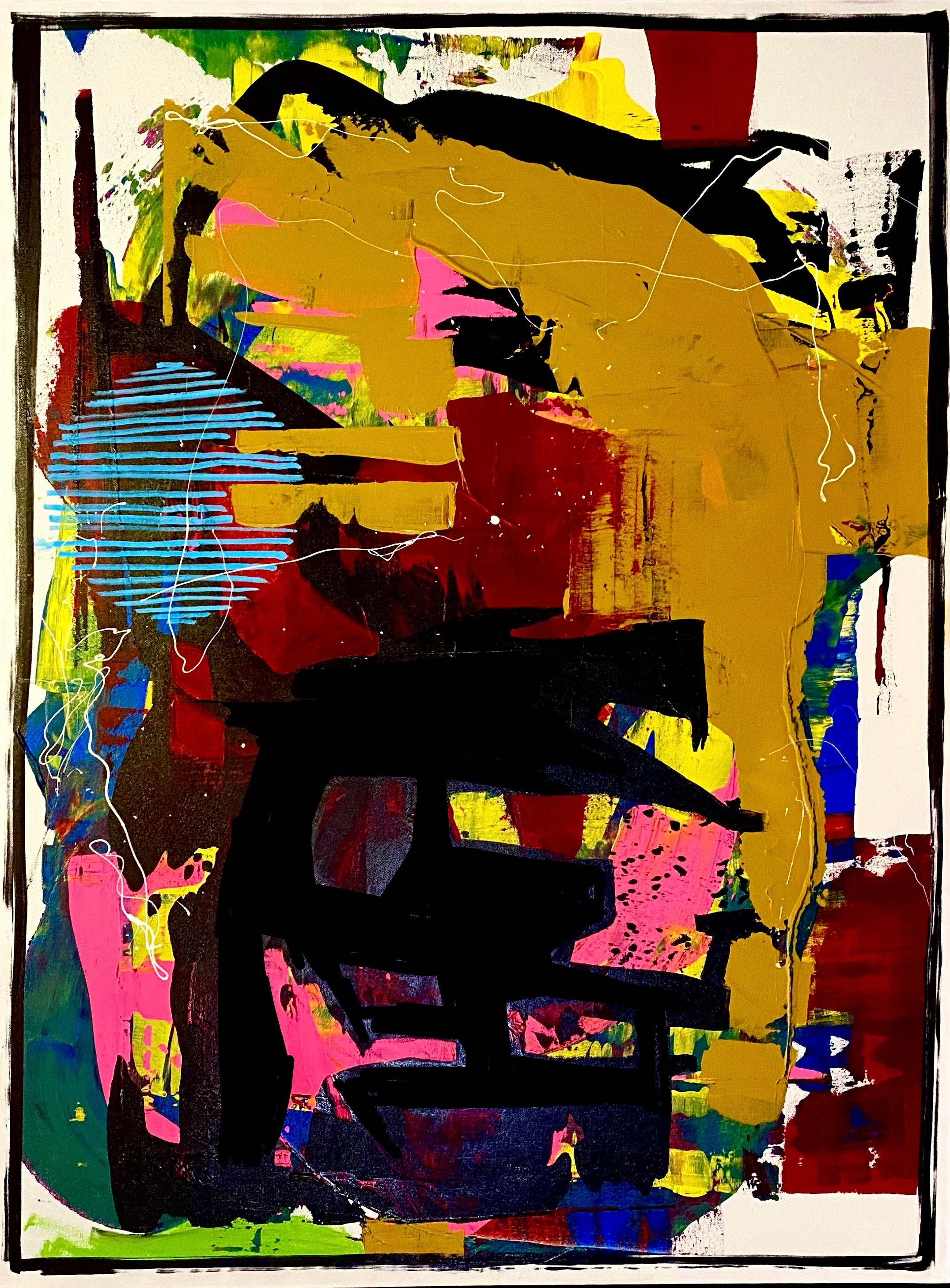 „Go on Through“ (2022) von Jennifer Bobola, Abstraktes Gemälde in Mischtechnik