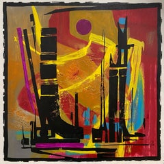 "In My Dreams" (2022) by Jennifer Bobola, Mixed Media Abstract Painting