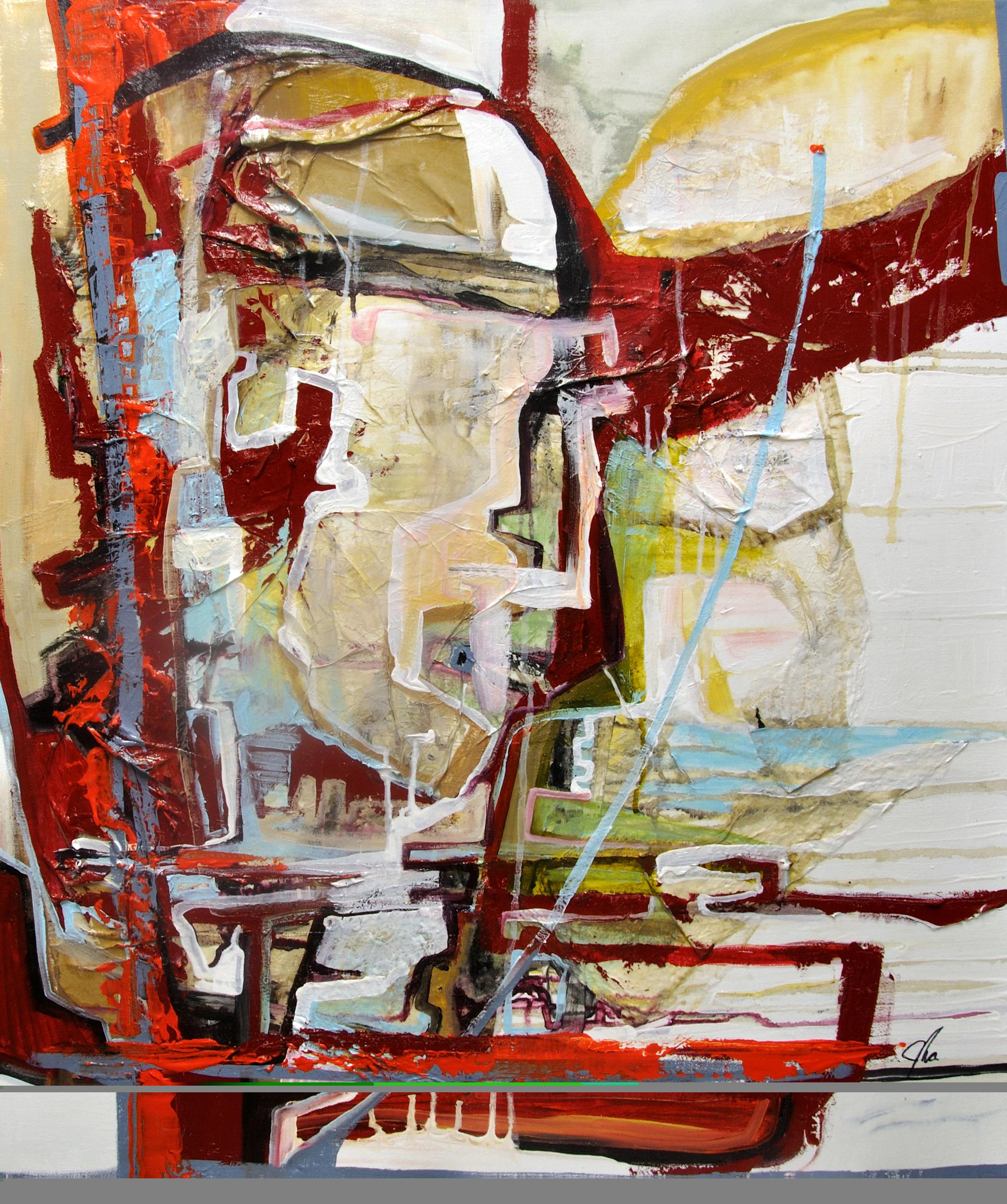 "Come essere innamorati" (2015) di Jennifer Bobola, pittura astratta a tecnica mista