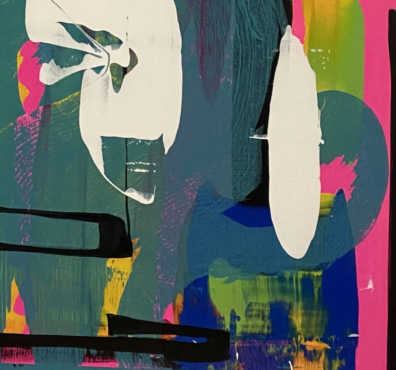 „Miami“ (2022) von Jennifer Bobola, Abstraktes Gemälde in Mischtechnik im Angebot 2